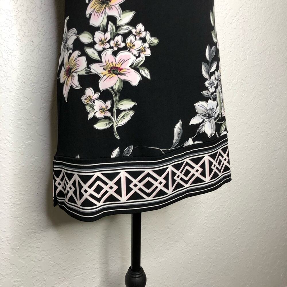 WHBM black white pink floral sleeveless cowl neck top size Extra Small XS - Picture 12 of 13